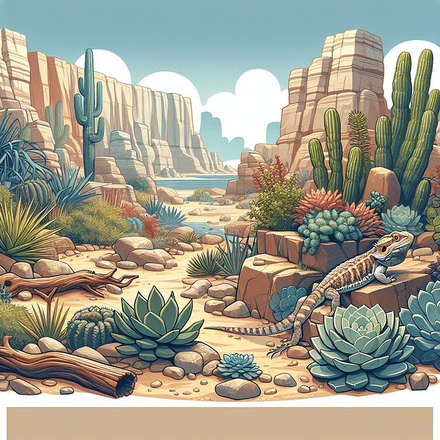 succulents in a bearded dragon habitat