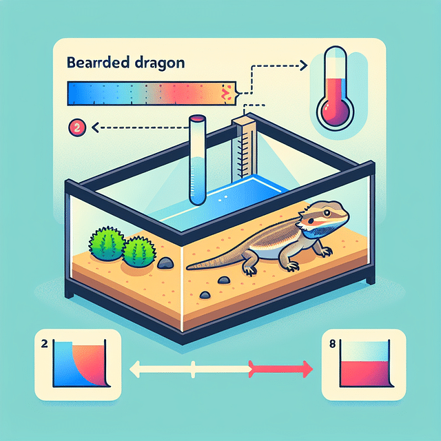 bearded dragon tank with temperature gradient setup