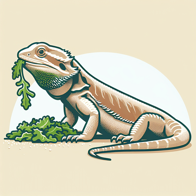 bearded dragon eating leafy greens