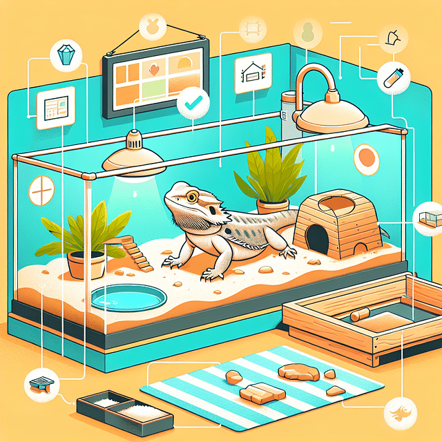 clean and well-maintained bearded dragon habitat