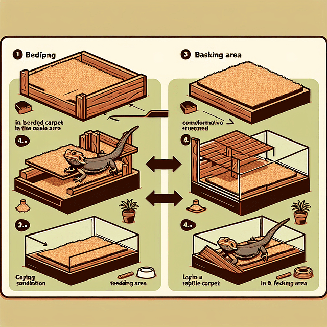 reptile carpet substrate in a bearded dragon enclosure